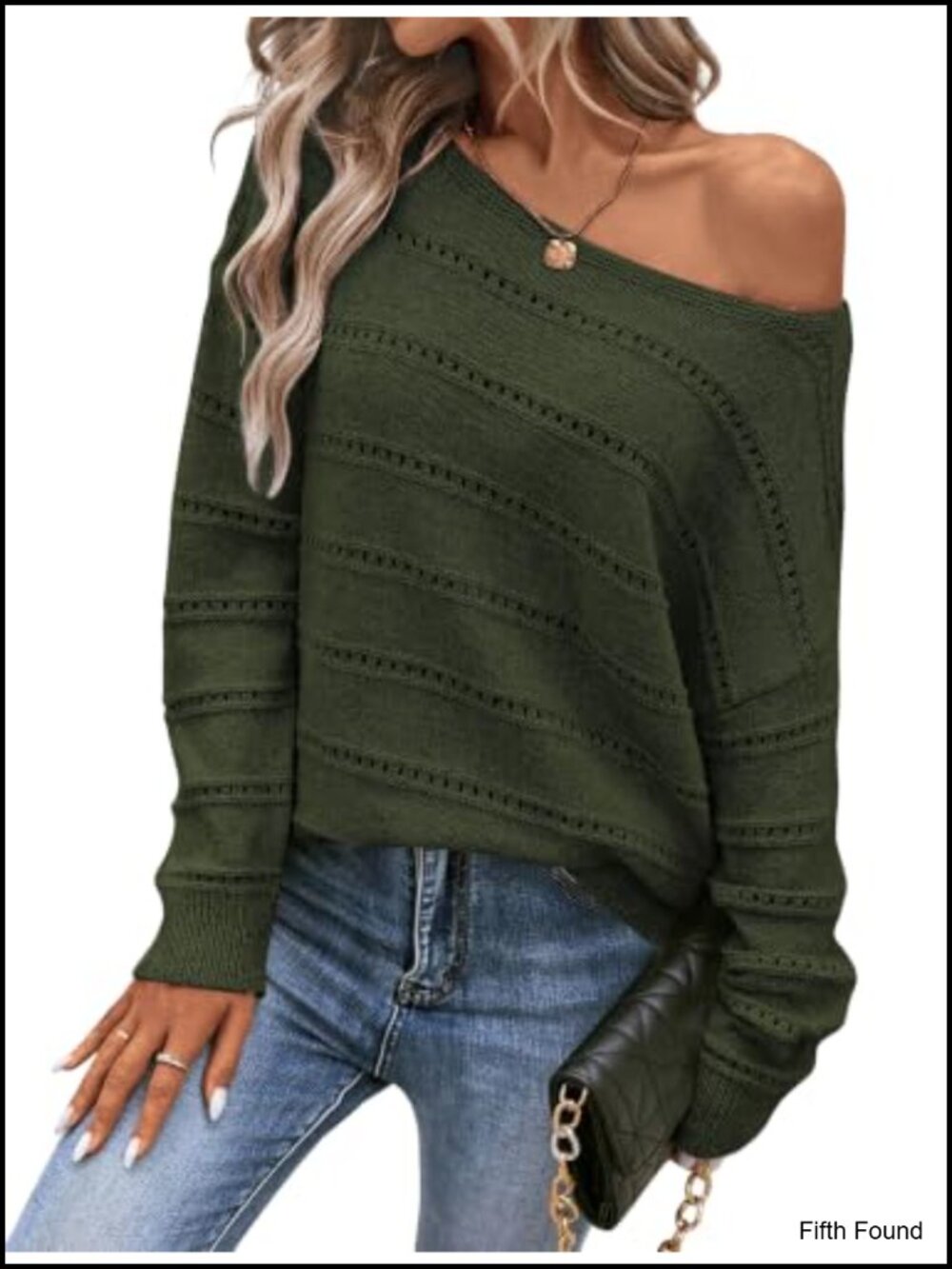 Off Shoulder Batwing Sleeve Oversized Knit Pullover Sweater